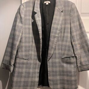 Bar III womens Gray Checkered Blazer